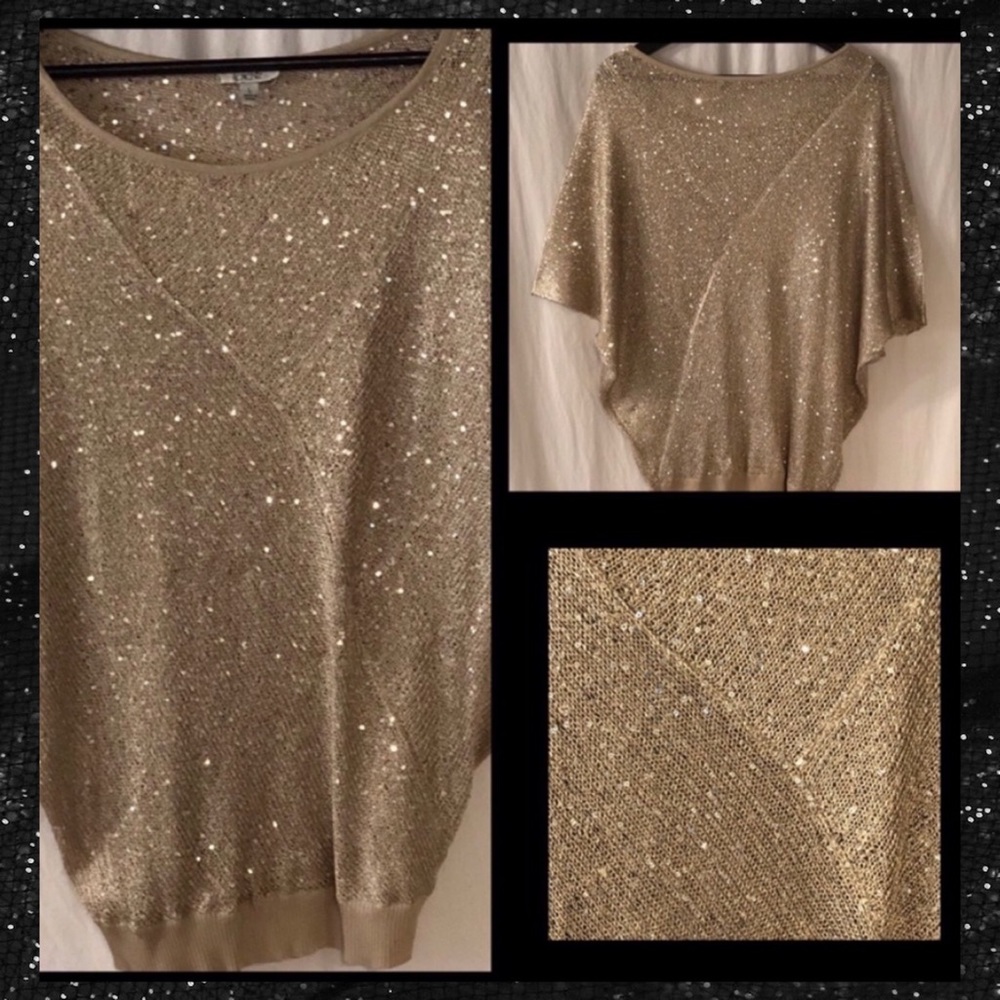 🍾Gold Shimmer Caché Sweater/Top🥂